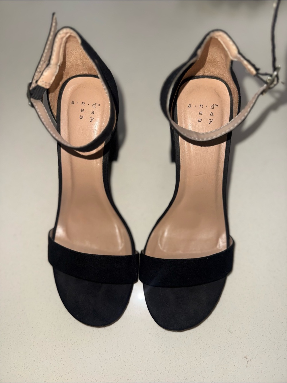 a new day black suede heels